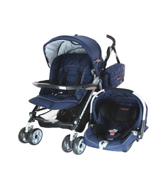 Carreola reclinable +   Bolso Pañalera Moderna + Silla Auto Cindevel - 1