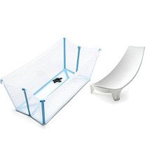 Bañera Tina Baño Bebe Azul Flexi bath con Soporte