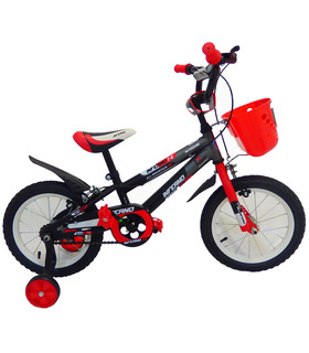 Bicicleta Infantil para niño rodada 14 Negro-Rojo
