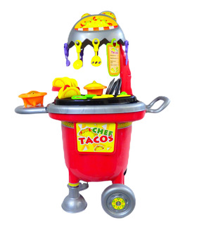 Cocinita Infantil Carrito de Tacos, Juguete para Niños 23 pz