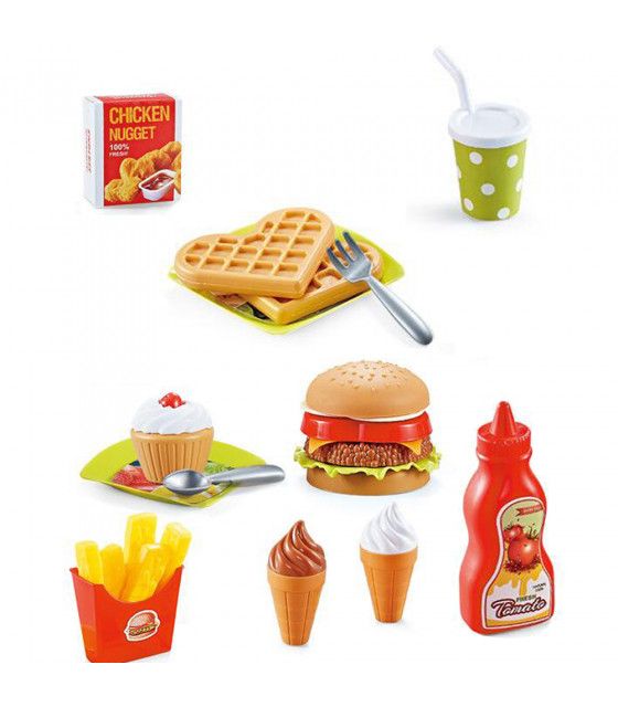 Set Infantil  Juego de Cocina Comida Rápida Armable The Baby Shop - 1