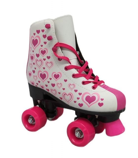 Patines Infantiles Roller Skate Retro Niñas 4 Ruedas Corazones