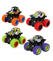 Set de 4 Coches de Juguete de Fricción de Colores Monster Trucks Tracción 4x4 para Niños 3 años en adelante