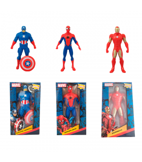 Figura de Accion 22cm Spiderman,Capitan America,Iron Man,Articulado 3pz