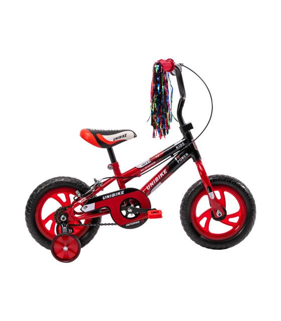 Bicicleta para niño de 5 a 10 años, Rodada 16, Rojo-Gris, con rueditas de  entrenamiento. Unibike Inferno Urbana