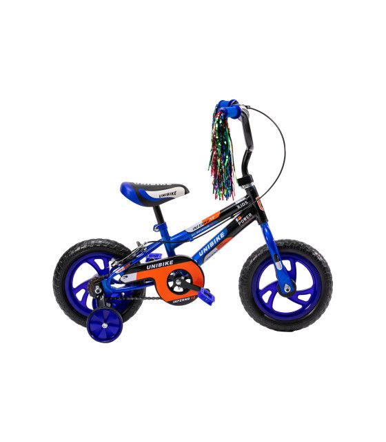 Bicicleta para Niños Rodada 12 con ruedas de entrenamiento Azul Unibike - 1