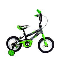 Bicicleta para Niños Rodada 12 Verde con ruedas de entrenamiento