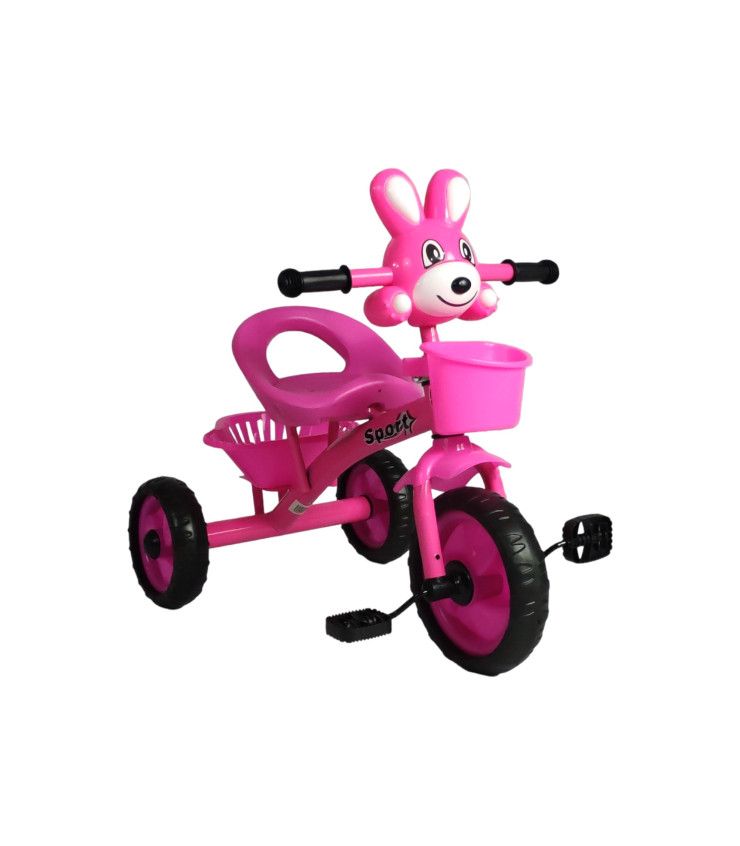 Triciclo Evolutivo para Niños Asiento Giratorio 360 Luz Capota - Rosa