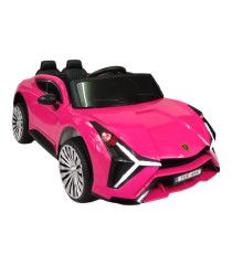 Montable para niños electrico control remoto luz, Rosa Lambo