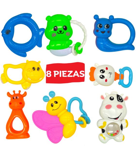 Sonaja para Bebe Set 8pz Animal Estimulacion Temprana Juguete The Baby Shop - 1