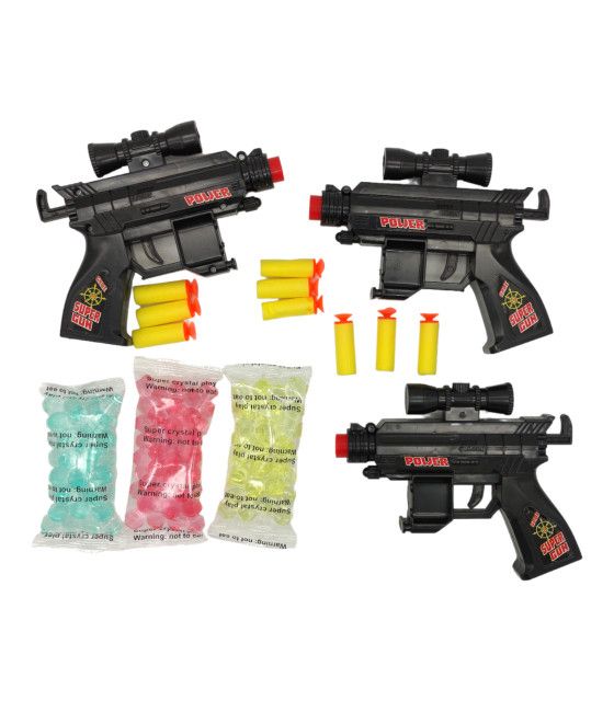 Pistola de Gel 3pz para Niños con Bolas Hidrogel y Dardos Manual The Baby Shop - 1