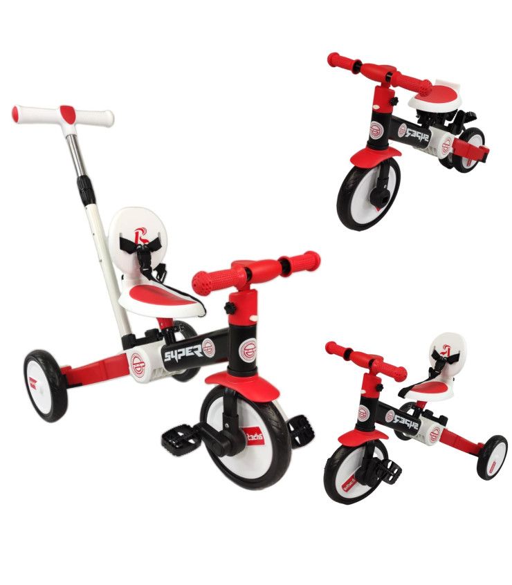 BIKE WORK Triciclo 4 en 1 para niños pequeños de 2 a 4 años, triciclo para  niños pequeños con pedal extraíble, triciclo de bicicleta de equilibrio