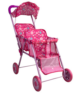 Carriola para Muñecas de Juguete Plegable Doble Gemelar The Baby Shop - 1