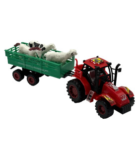 Tractor de Juguete de Friccion Animales de Granja con Remolque Cars - 1