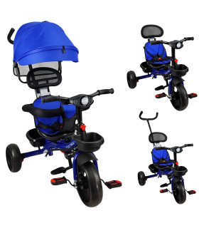 Triciclo para Niños con Barra Empuje Cajuela Toldo Luz y Sonido The Baby Shop - 1