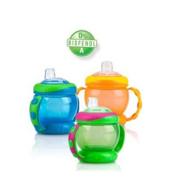 Nuby Taza antiderrames Easy Grip 9 oz 260 ml con Doble Asa Nuby - 1