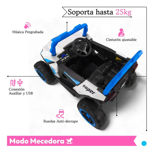 CARRO ELECTRICO MOD. TEK-1689 AZUL · foto 6