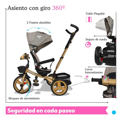TRICICLO MUSICAL CON LUZ CAQUI · foto 4