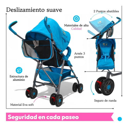 CARRIOLA PARA BEBE MOD. 502B AZUL · foto 3