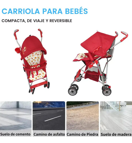 CARRIOLA PARA BEBE MOD. 502B ROJO · foto 4