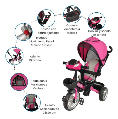 TRICICLO NUEVO MODELO ROSA · foto 4