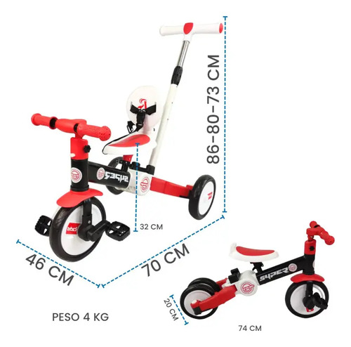 TRICICLO PLEGABLE NUEVO MODELO ROJO · foto 7