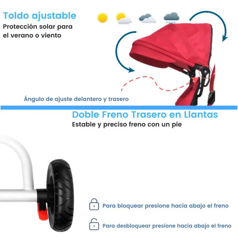 TRICICLO DOBLE NVO MODELO ROJO · foto 4
