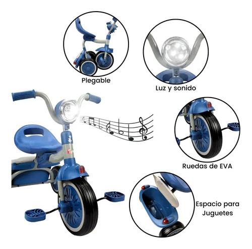 TEK-5028 Triciclo nuevo modelo AZUL · foto 3
