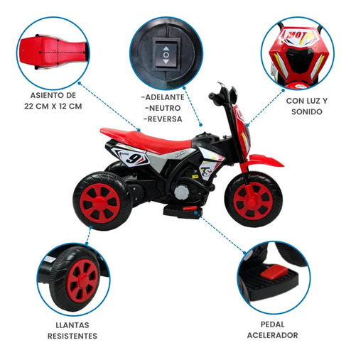 MOTITO ELECTRICA NVO MODELO ROJO · foto 3