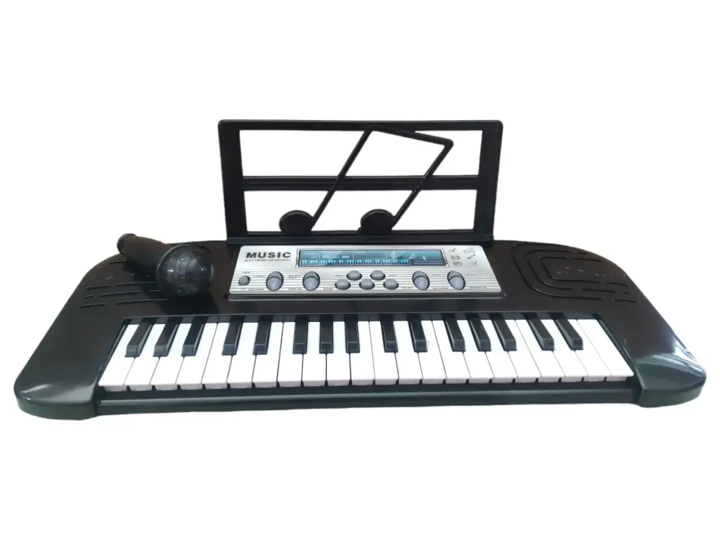 Piano c/micrófono musical negro