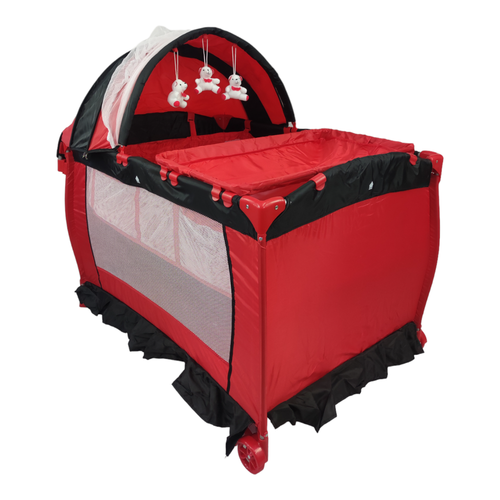 CUNA CORRAL CON CAMBIADOR MOD. F-Q ROJO