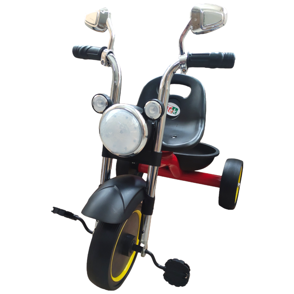 Triciclo tipo Moto faro con luz y sonido ROJO