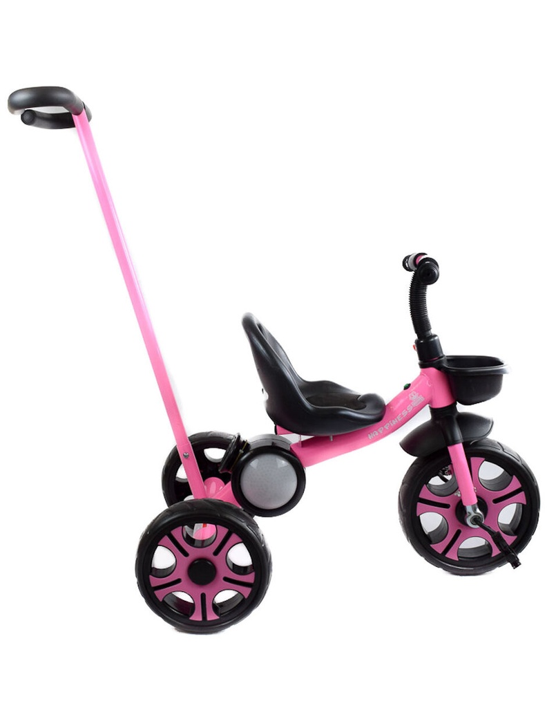 TRICICLO MOD.JET-050 CON BASTÓN ROSA