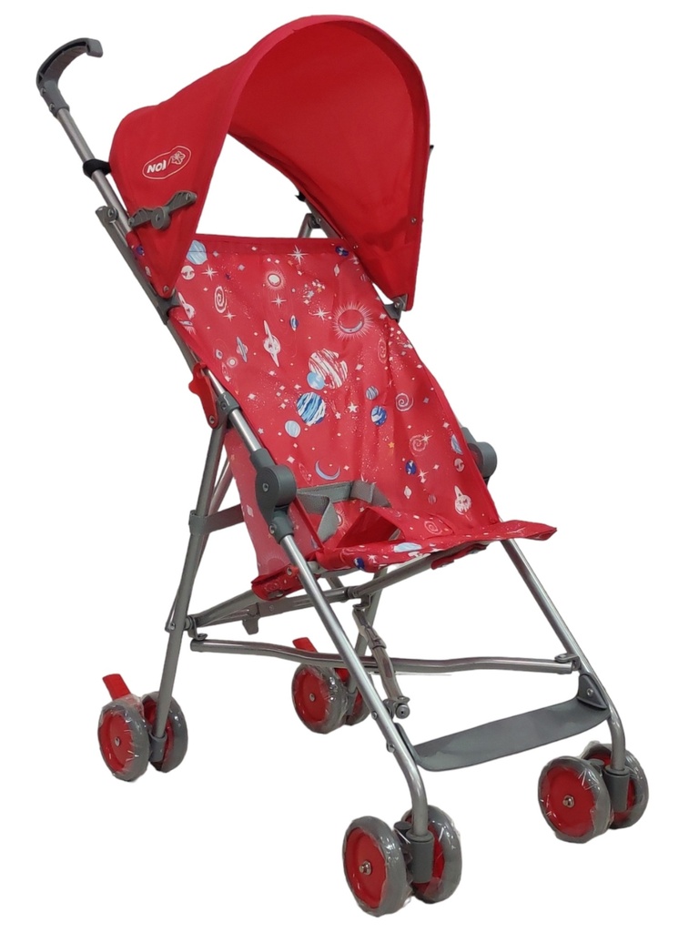 Carriola sencilla de baston 8 llantas ROJO