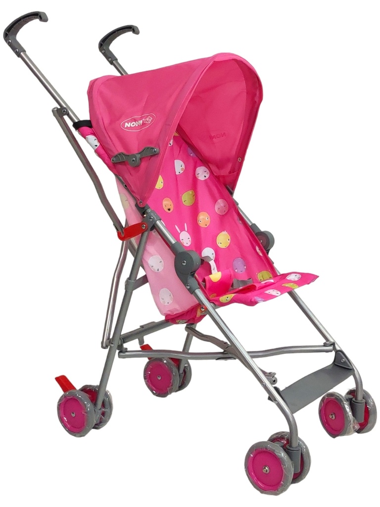 Carriola sencilla de baston 8 llantas ROSA