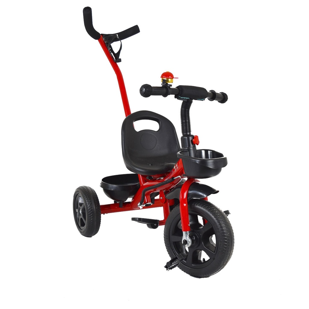 Triciclo Evolutivo Para Niños Con Bastón Dirigible Y Timbre ROJO