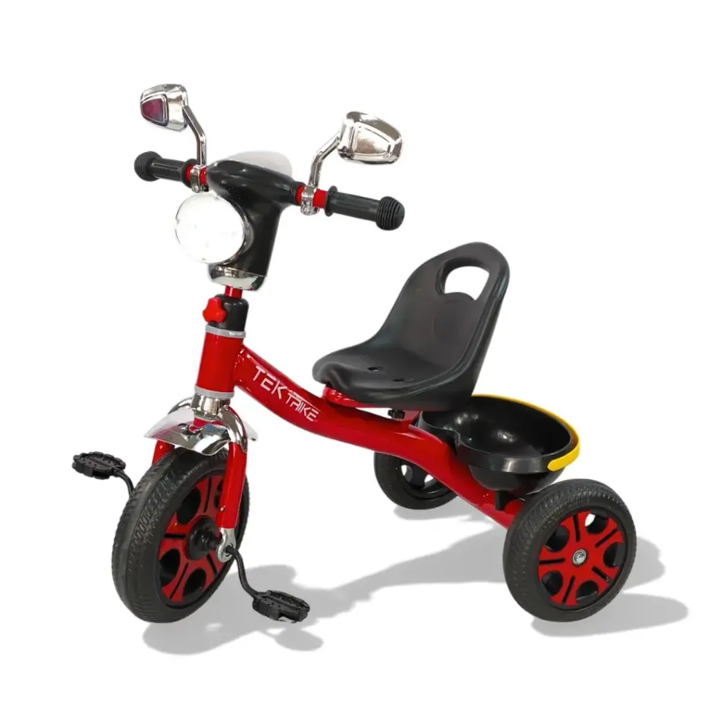 TRICICLO MUSICAL FARO Y ESPEJITO TEK-219 ROJO