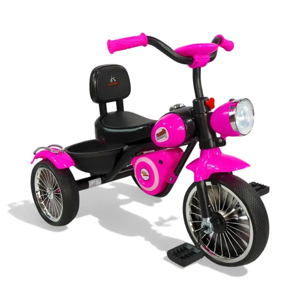 TRICICLO TIPO MOTITO CON FARO TR629 ROSA