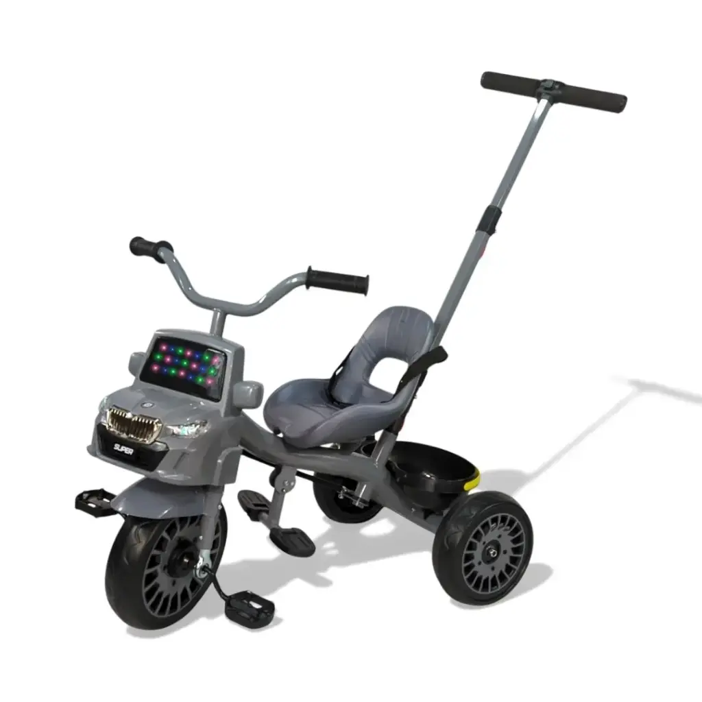 TRICICLO C/ BASTON DIRIGIBLE MUSICAL C/ LUZ CAMION TR903D GRIS