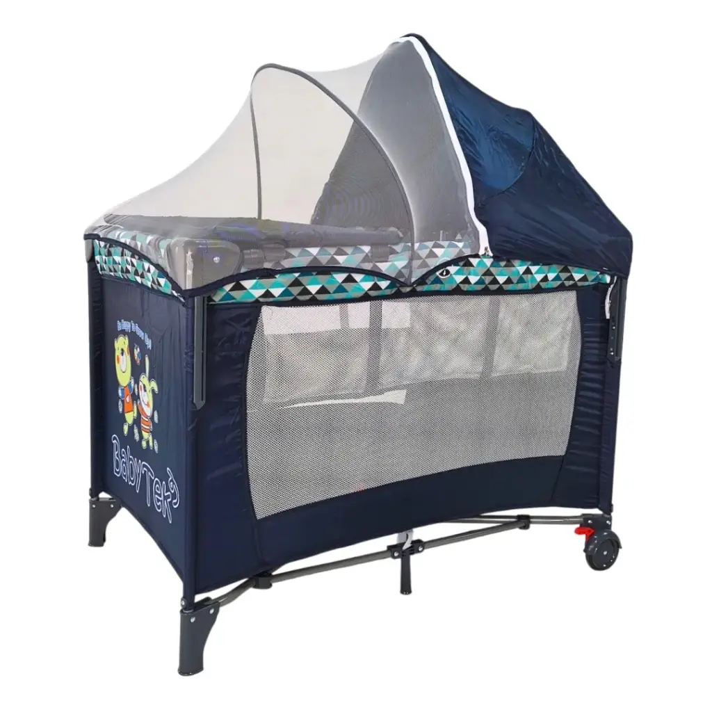 CUNA CORRAL MOVIBLE BASICO CON CAMBIADOR TEK-CUFC AZUL