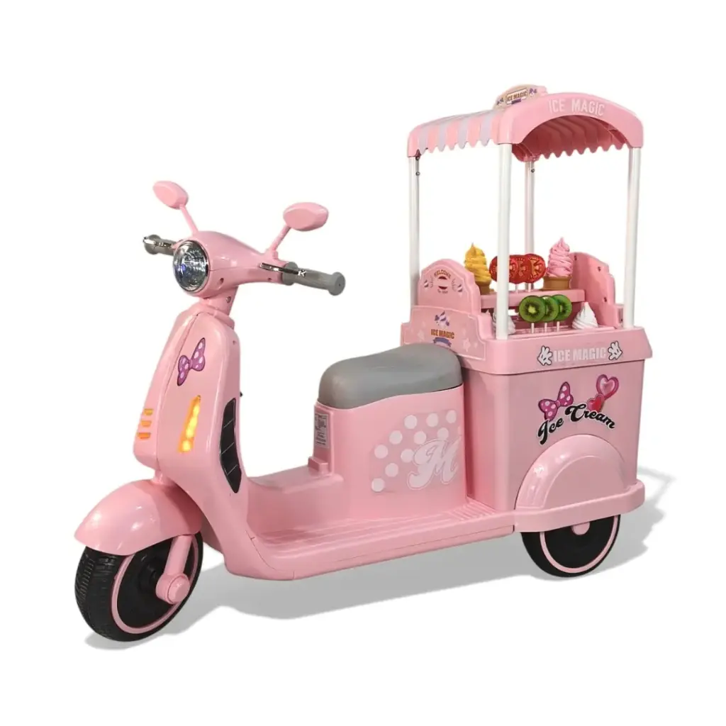 ELECTRICO ICE CREAM 6V LUZ, MUSICA USB, CAJUELA, ACCESORIOS DESMONTABLES TEK-5281