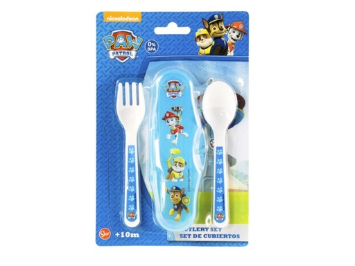 [30814-Azul] Cubiertos con estuche Paw Patrol