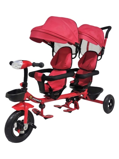 [TEK-2029-ROJO] TRICICLO DOBLE NVO MODELO ROJO