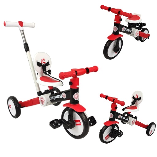 [TEK-5018-ROJO] TRICICLO PLEGABLE NUEVO MODELO ROJO