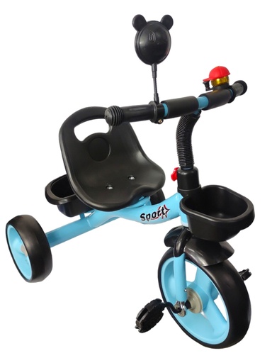 [TEK-TR-805-AZUL] TRICICLO ECONOMICO ESPEJO Y TIMBRE AZUL