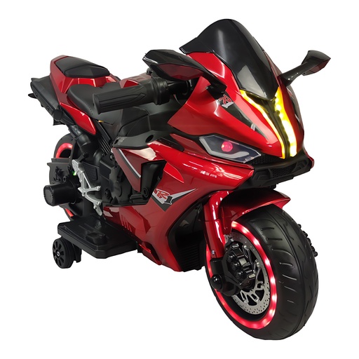 [628-TEK-Rojo] Moto Eléctrica de Pista musical con luz ROJO