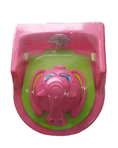 [BC1149-VerRos] Baño Entrenador Bacinica Diseño Caritas de Animalitos VERDE/ROSA
