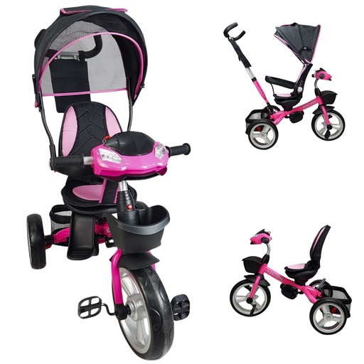 [IS-3041X-FUCSIA] TRICICLO MUSICAL CON LUZ FUCSIA