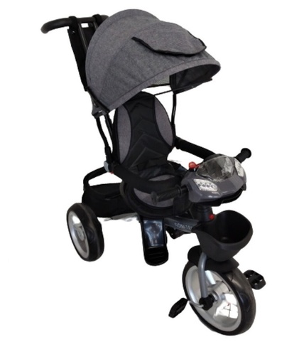 [IS3041X-Gris] TRICICLO MUSICAL CON LUZ GRIS