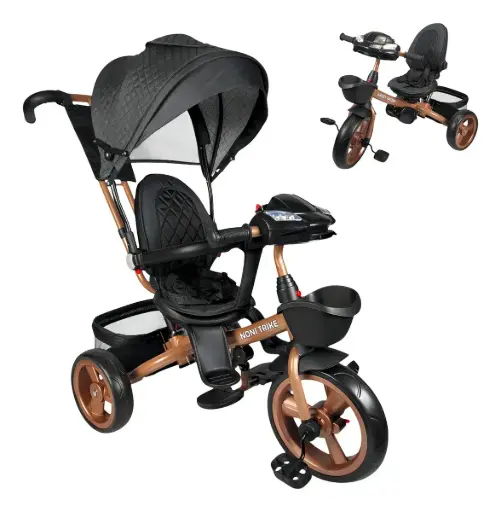 [IS-3041x1-NEGRO] TRICICLO TELA CAPITONADA MANGO DE PIEL SINTETICO